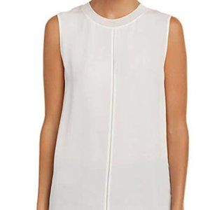 VINCE sleeveless 100% silk top in off white/cream